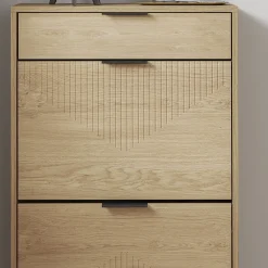 SoBuy Szafka na buty z szufladą Jasny dąb 60×24×95 FSR212-N