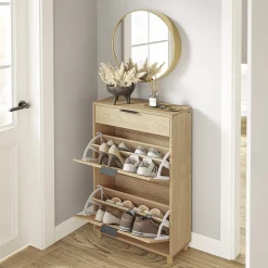SoBuy Szafka na buty z szufladą Jasny dąb 60×24×95 FSR212-N