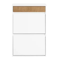 SoBuy Szafka na buty z szufladą Biały/Drewno 61x25x91cm FSR205-WN