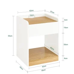 SoBuy Szafka nocna z jedną szufladą 45x40x55cm FBT128-WN