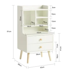 SoBuy Szafka nocna z 2 szufladami Biały 43x36x81cm Nowoczesny FBT100-W