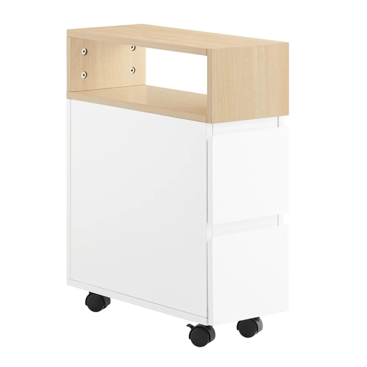 SoBuy Szafka nocna z 2 szufladami 50x20x61cm Minimalistyczny FBT155-NW