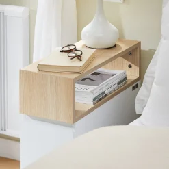 SoBuy Szafka nocna z 2 szufladami 50x20x61cm Minimalistyczny FBT155-NW