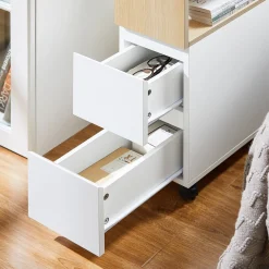 SoBuy Szafka nocna z 2 szufladami 50x20x61cm Minimalistyczny FBT155-NW