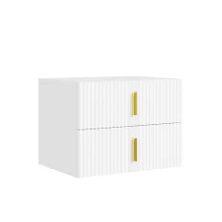 SoBuy Szafka nocna z 2 szufladami Biały 40x30x30 cm FBT177-E-W