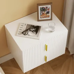 SoBuy Szafka nocna z 2 szufladami Biały 40x30x30 cm FBT177-E-W