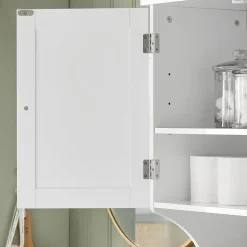SoBuy Wisząca szafka z 2 drzwiami Biały 60x30x60cm Funkcjonalny BZR84-W