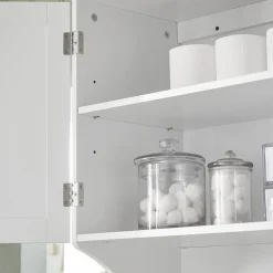 SoBuy Wisząca szafka z 2 drzwiami Biały 60x30x60cm Funkcjonalny BZR84-W