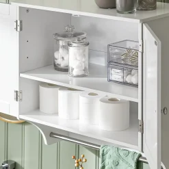 SoBuy Wisząca szafka z 2 drzwiami Biały 60x30x60cm Funkcjonalny BZR84-W