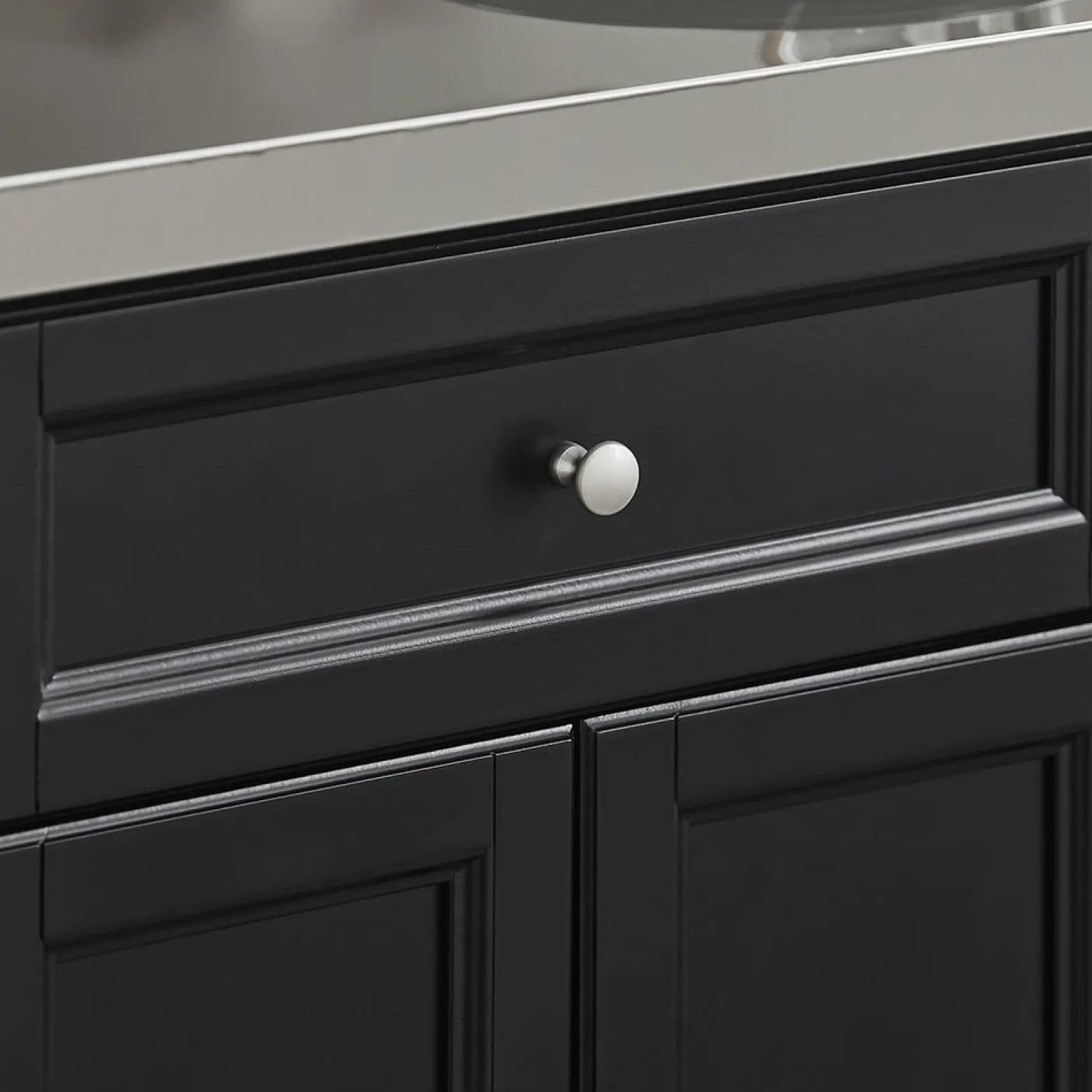 SoBuy Wyspa kuchenna z 2 szufladami Czarny/Srebrny 107x71x92cm FKW71-II-SCH