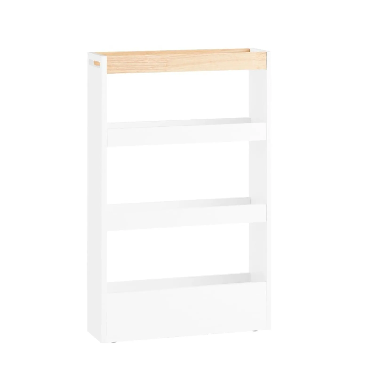 SoBuy Wózek kuchenny z 3 półkami Biały 50x14.5x80cm Nowoczesny NSR12-W