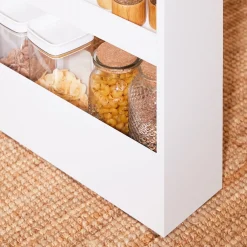 SoBuy Wózek kuchenny z 3 półkami Biały 50x14.5x80cm Nowoczesny NSR12-W