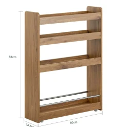 SoBuy Wózek kuchenny z 4 półkami Ciemnobrązowy 60x18x81cm NSR01-PF