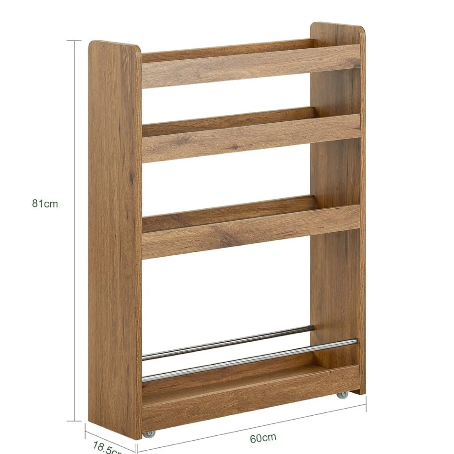 SoBuy Wózek kuchenny z 4 półkami Ciemnobrązowy 60x18x81cm NSR01-PF