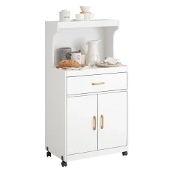 SoBuy Wózek kuchenny z szufladą Biały 61x39.5x119cm Nowoczesny FSB12-W