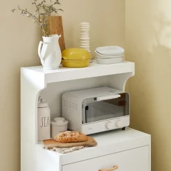 SoBuy Wózek kuchenny z szufladą Biały 61x39.5x119cm Nowoczesny FSB12-W
