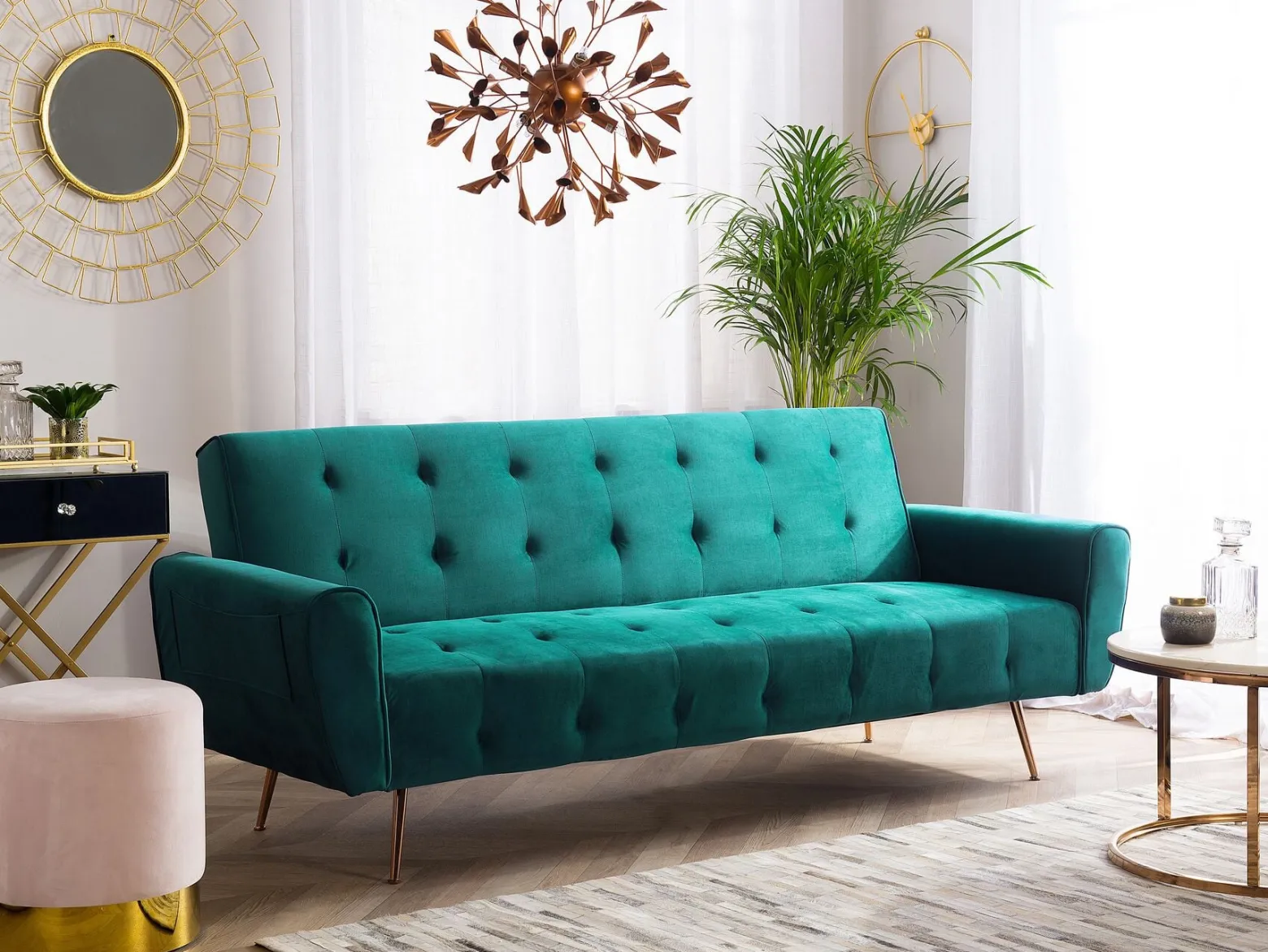 Sofa kanapa funkcja spania szmaragdowa