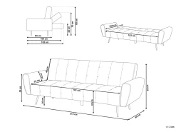 Sofa kanapa funkcja spania szmaragdowa