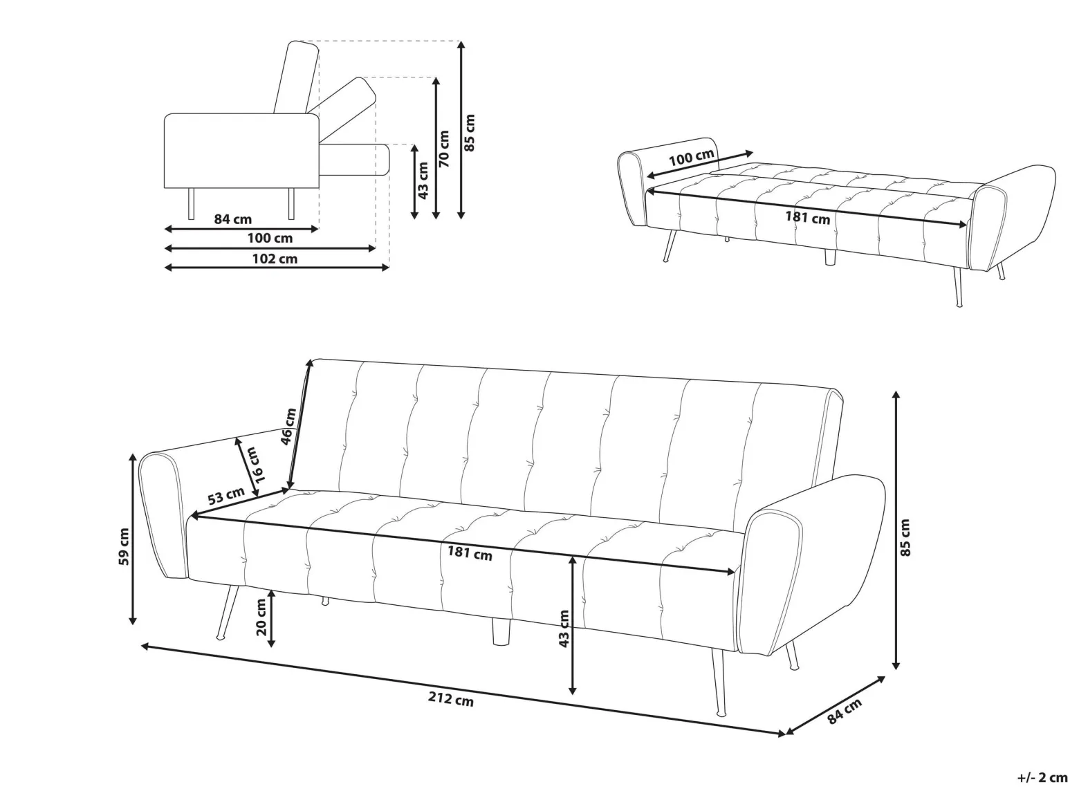 Sofa kanapa funkcja spania szmaragdowa