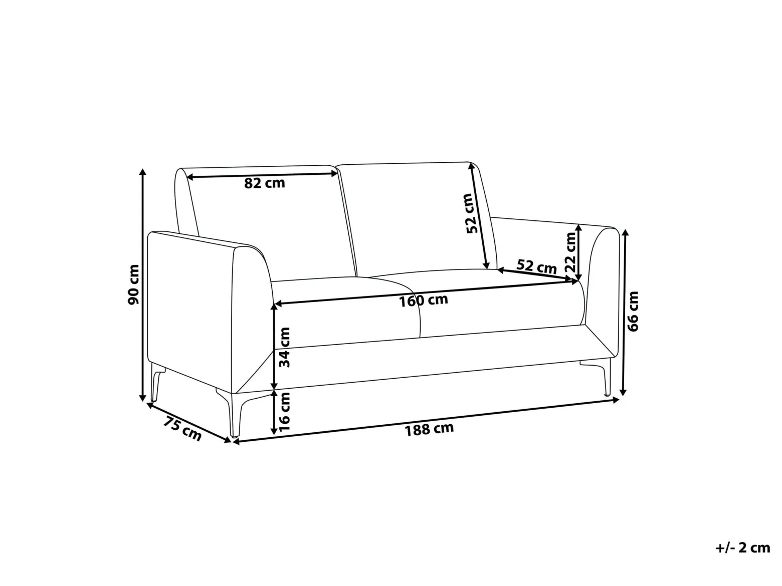 Sofa kanapa trzyosobowa tapicerowana czarna