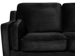 Sofa kanapa trzyosobowa welur czarna