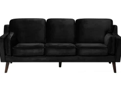 Sofa kanapa trzyosobowa welur czarna