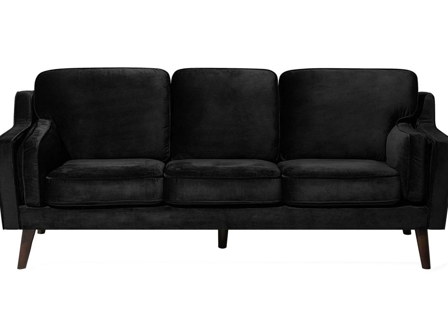Sofa kanapa trzyosobowa welur czarna
