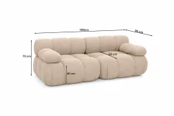 Sofa modułowa dwuosobowa, welur Salvador, Beżowy, Selia