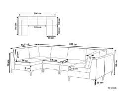 Sofa modułowa kształt U welurowa zielona