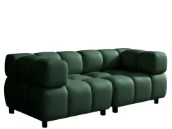 Sofa modułowa trzyosobowa, tkanina welurowa Bluvel, Zielony, Bolla