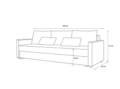 Sofa MOS BIS z funkcją spania cosmic 800 Ciemnobrązowa