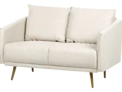 Sofa 2-osobowa tapicerowana jasnobeżowa