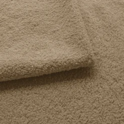 Sofa rozkładana ALOO obita tkaniną boucle z ozdobnymi poduszkami, beżowa
