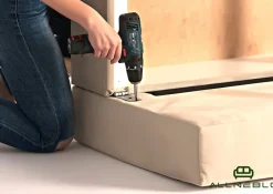 Sofa Rozkładana Lewostronna Trzyosobowa VINCI 2 Czarna z Funkcją Spania