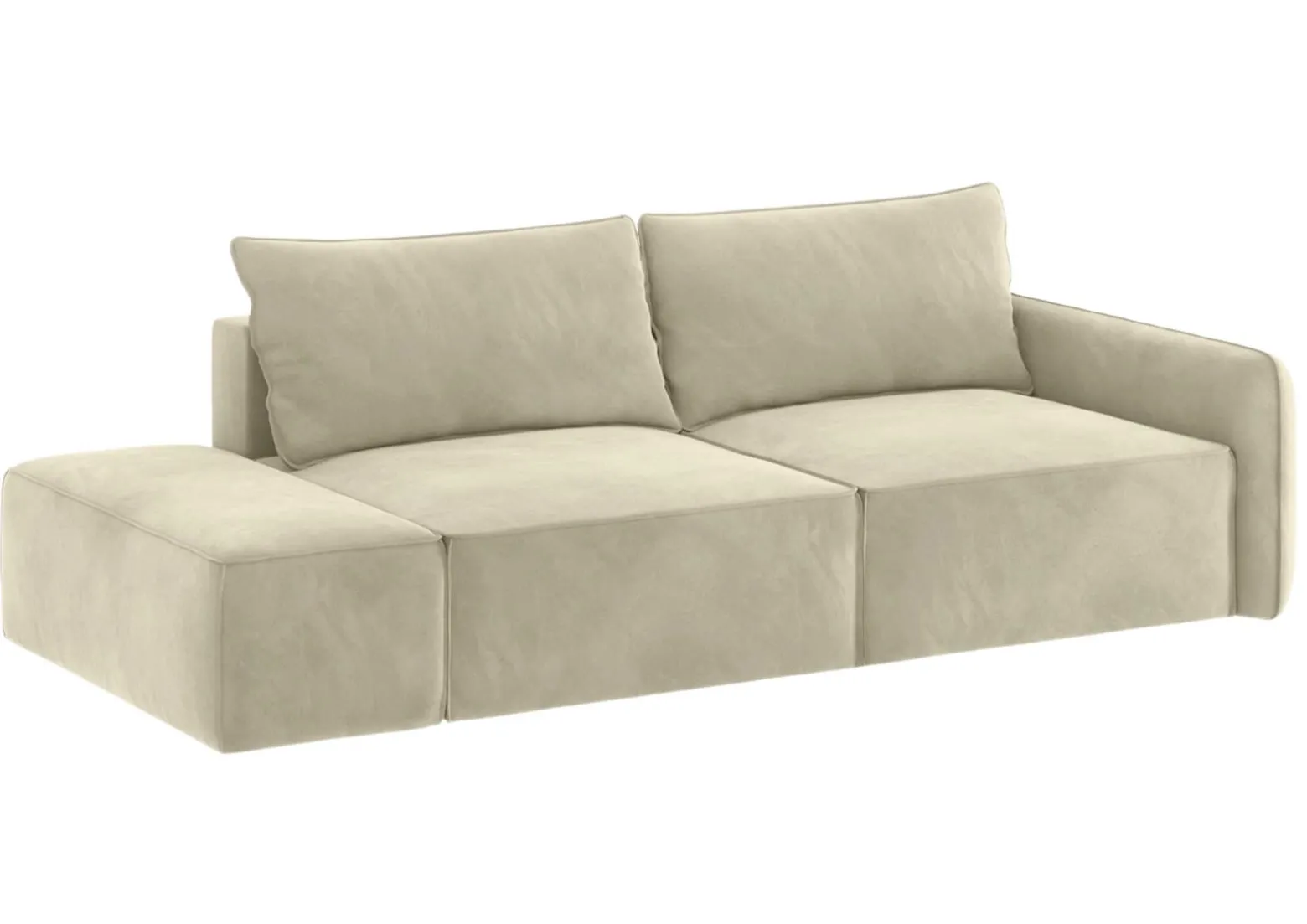 Sofa Rozkładana Lewostronna Trzyosobowa VINCI 2 Czarna z Funkcją Spania