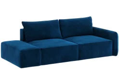 Sofa Rozkładana Lewostronna Trzyosobowa VINCI 2 Czarna z Funkcją Spania