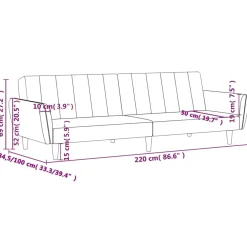 Sofa rozkładana Niebieski Tkanina vidaXL