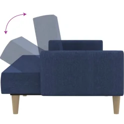 Sofa rozkładana Niebieski Tkanina vidaXL