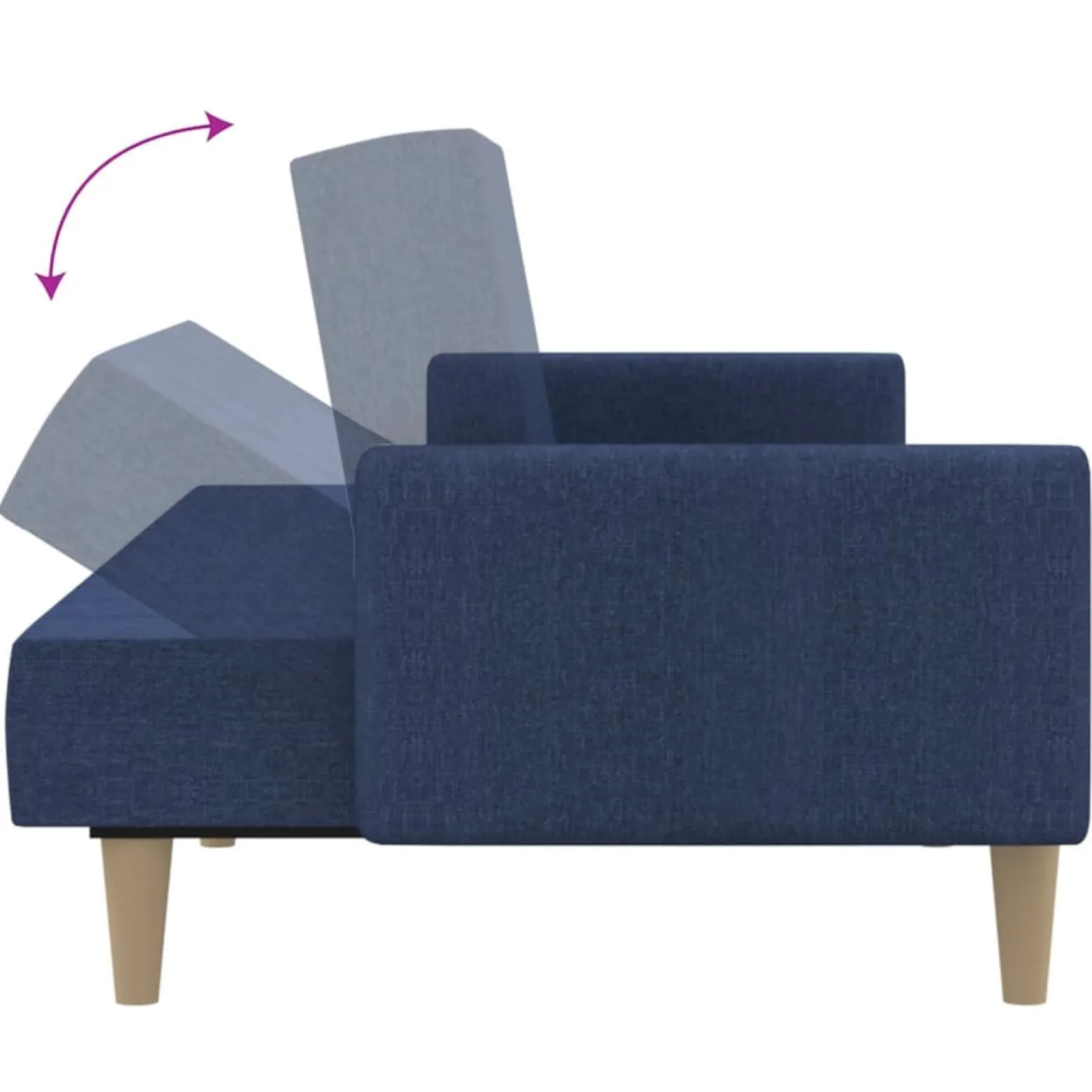 Sofa rozkładana Niebieski Tkanina vidaXL