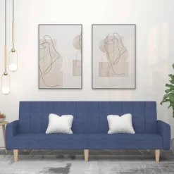 Sofa rozkładana Niebieski Tkanina vidaXL