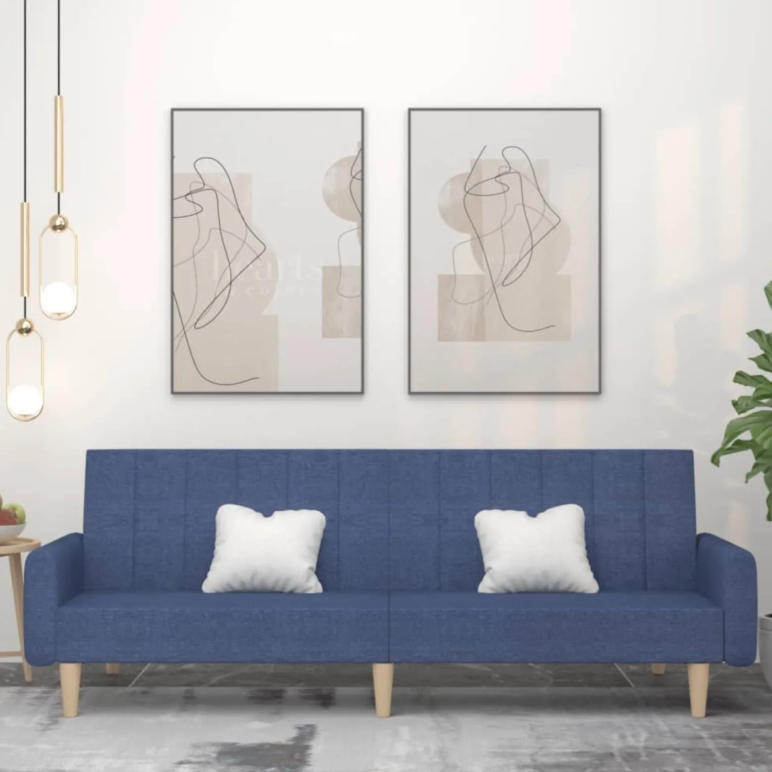 Sofa rozkładana Niebieski Tkanina vidaXL