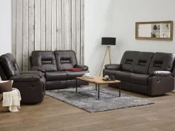 Sofa rozkładana z funkcją relaks brązowa