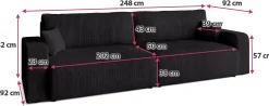Sofa rozkładana z funkcją spania PUMI z pojemnikiem