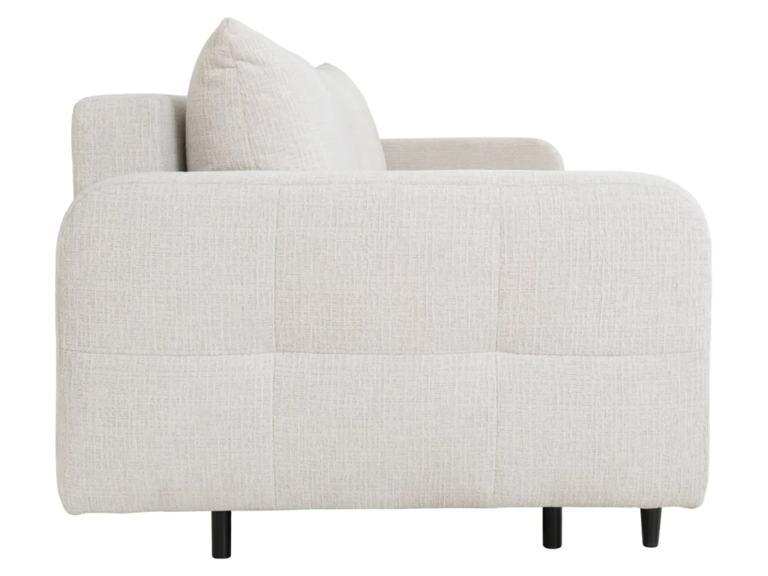 Sofa trzyosobowa Sorella rozkładana z pojemnikiem szenilowa perłowa