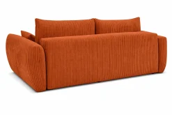 Sofa z funkcją spania i pojemnikiem, sztruks Poso, Miedziany, Zephira
