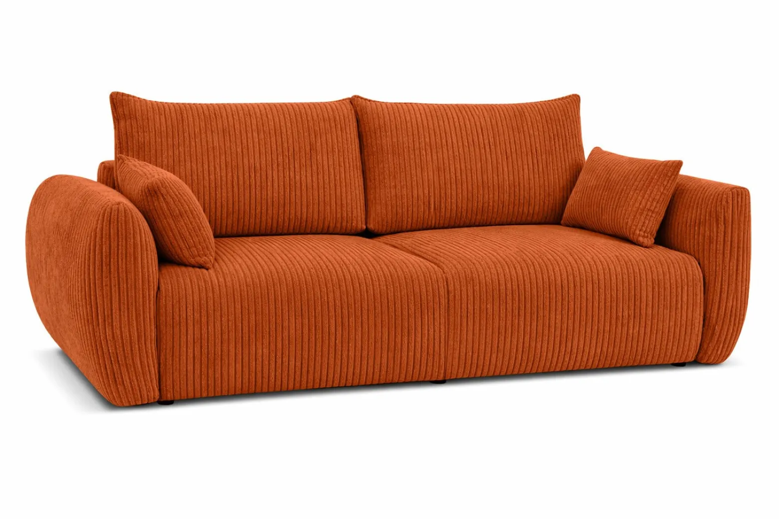 Sofa z funkcją spania i pojemnikiem, sztruks Poso, Miedziany, Zephira