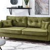 Sofa Blink Zielony-Jasny Welur, Podstawa Czarny
