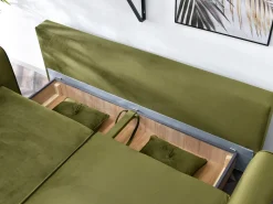 Sofa Blink Zielony-Jasny Welur, Podstawa Czarny
