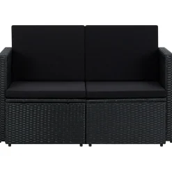 Sofa Czarny Technorattan vidaXL