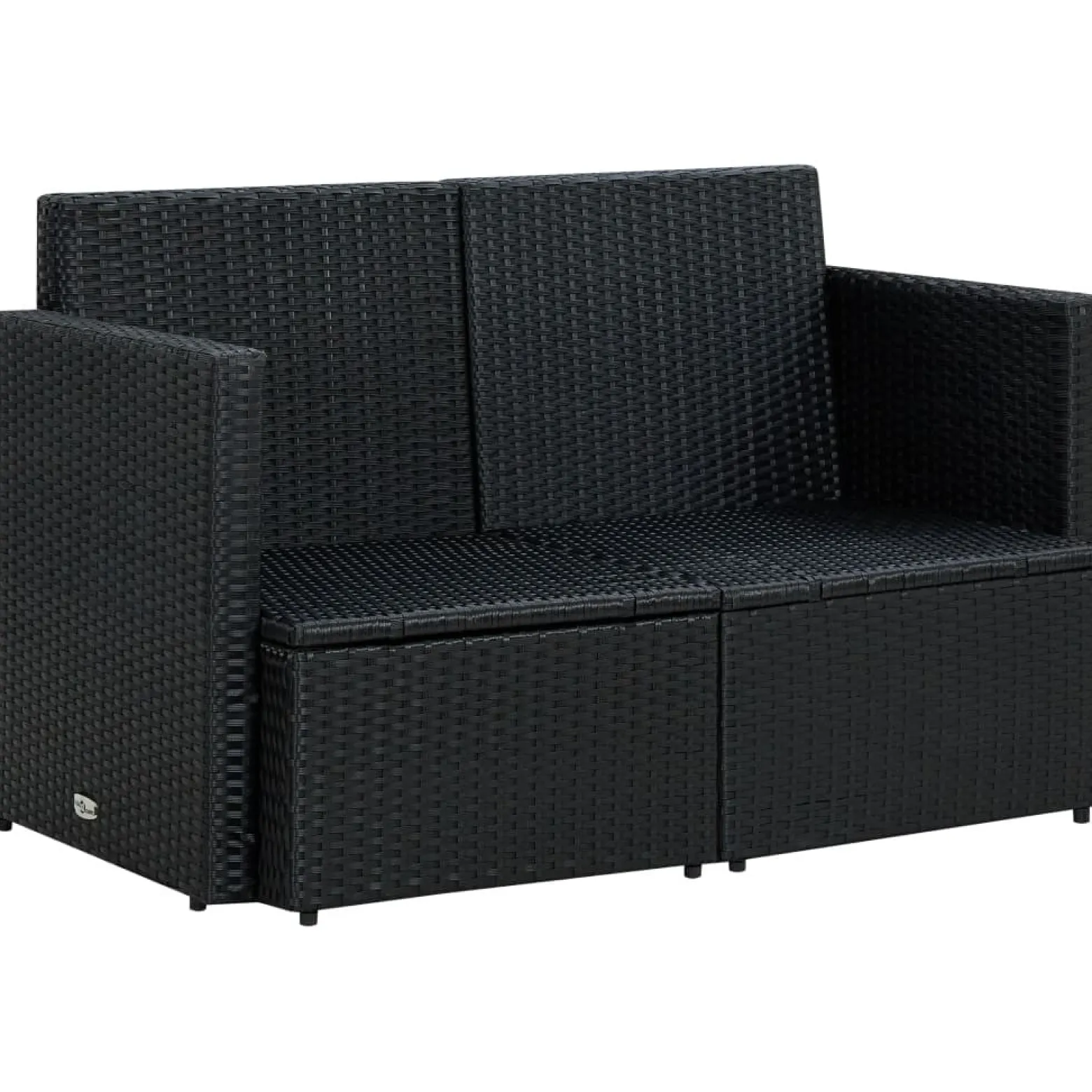 Sofa Czarny Technorattan vidaXL